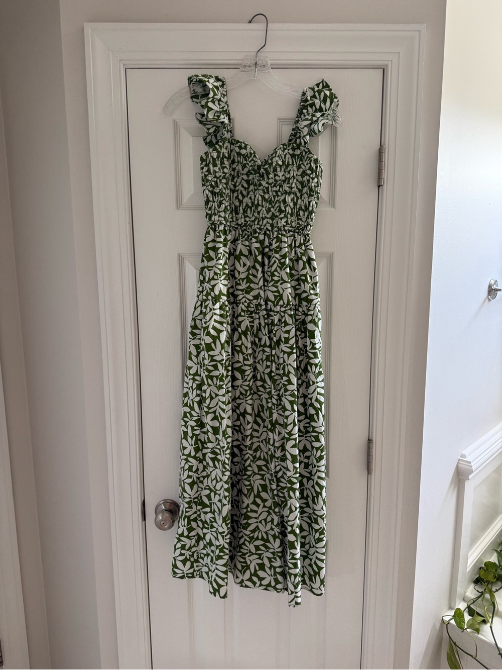 Abercrombie Ruffle Strap Smocked Midi Dress